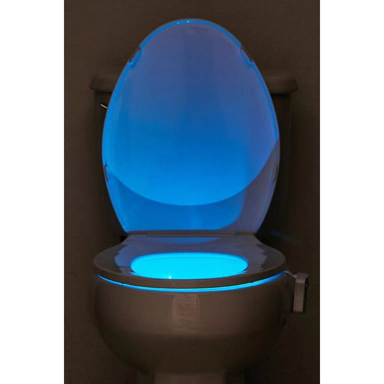 Dazone 8 Colors Human Motion Sensor Automatic SEATS LED Light Toilet Bowl Bathroom Lamp, White