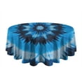 thumbnail image 5 of Blue Tie Dye Spiral Pattern Round Tablecloth 60"x60",Wrinkle Wipeable Table Cloth for Kitchen Dining Room Picnic Patio Party, 5 of 6