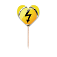 thumbnail image 1 of Logo Yellow Background Electricity Dangerous Toothpick Flags Heart Lable Cupcake Picks, 1 of 3
