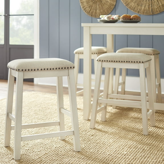 TMS Tobias 24” Stool (Set of 4), Antique White