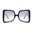 thumbnail image 2 of Womens Lightening Bolt Arm Oversized Butterfly Designer Diva Sunglasses Black - Blue Mirror, 2 of 4