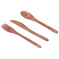 thumbnail image 4 of Fosa Ensemble de 3 Pcs Vaisselle en Bois Naturel Réutilisable Fourchette Cuillère Couverts Écologique, 4 of 8