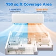 thumbnail image 2 of Giantex 12000 BTU Mini Split Air Conditioner & Heater, WiFi Enabled 22 SEER2 115V Ductless Inverter AC Unit w/Complete Installation Kit, Cools Rooms Up to 750 Sq.Ft, White, 2 of 10
