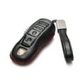 thumbnail image 2 of Vitodeco Genuine Leather Smart Key Fob Case with Leather Key Strap Compatible for Porsche 718, Porsche 911, Porsche Panamera, Porsche Cayenne (4-Button, Black/Red), 2 of 5