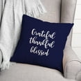 thumbnail image 3 of Creative Products Grateful Thankful Blessed in Navy 18 x 18 Spun Poly Pillow, 3 of 3