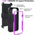 thumbnail image 5 of FIEWESEY for iPhone 14 Pro Max Phone Case,High Impact Resistant Armor Holster Case with Kickstand+Swivel Belt Clip Holster Built-in Screen Protector for iPhone 14 Pro Max(Purple), 5 of 6