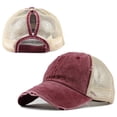 thumbnail image 5 of Skymirror Women Ripped Anti UV Mesh Ponytail Hat Adjustable Breathable Sports Baseball Cap, 5 of 8