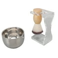 thumbnail image 1 of Shave Brush Bubble Bowl Kit, Multiple Uses Water Absorption Men Shaving Brush Set Quick Drying Stainless Steel Bowl  For Home, 1 of 8