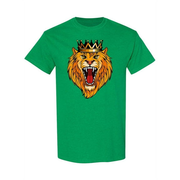 Angry Lion Graphic T-Shirt Men -Image by Shutterstock, Male Large