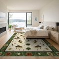 thumbnail image 3 of ODIKA 9'x12' Washable Area Rug Fish Fishing Bass Vintage Sportsman Hook Fly Lure Tackle Motif for Dining Room, Basement, Large Office, Non-Slip Chair-Friendly, 3 of 7