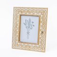 thumbnail image 3 of Set of 4 Wooden Washed Gray And White Patterned Photo Frame, 3 of 4