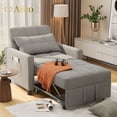 thumbnail image 2 of Aiho 3 in 1 Convertible Futon Sofa Bed, Folding Sleeper Chair with Adjustable Backrest, Perfect for Living Room, Small Spaces, Light Gray, 2 of 11