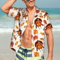 thumbnail image 7 of Disketp Thanksgiving Turkey Leaves Hawaiian Shirts for Men,Mens Casual Short Sleeve Button Down Shirts Beach Shirt,X-Large, 7 of 7