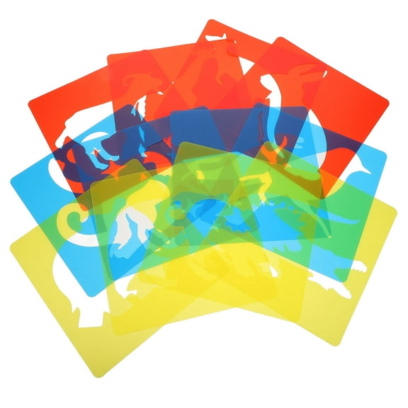 HEANUJJ 24Pcs Animal Painting Stencils Assorted Color Reusable Plastic Templates for Home Crafts