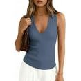 thumbnail image 5 of PRETTYGARDEN V Neck Tank Tops for Women Summer Outfits Ribbed Knit Shirts Casual Basic Tees Sleeveless Camisole Vest, 5 of 10