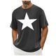 thumbnail image 5 of Top de Manga Corta, Hombre Casual Impreso Cuello de la Tripulación Camiseta, Manga Corta Blusa de Verano Poliéster, 5 of 9