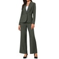 thumbnail image 2 of INSPIRE CHIC Business Suit for Women's 2 Piece Collarless Matching Set Work Outfit Blazer and Pants Sets S Dark Gray, 2 of 6