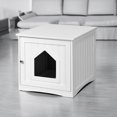 thumbnail image 3 of Pefilos 20" Cat House Covered for Indoor, Hidden Crate Litter Box Enclosure, Hooded Cats Furniture Cabinet Kitty Washroom, White, 3 of 9