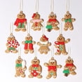 thumbnail image 1 of Hweilai 12 Gingerbread Man Christmas Tree Ornaments - Plastic Assortment G, 1 of 5