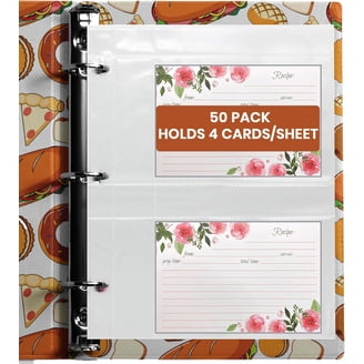 recipe card sleeves 4x6 Recipe Card Binder