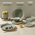 thumbnail image 2 of Pokini Stoneware Dinnerware Sets, Ceramic Plates and Bowls Sets, Microwaveable & Dishwasher Safe Dish Sets for 4, Kitchen Dinner Plates & Cereal Bowls, Gray Green, 2 of 9