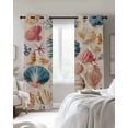 thumbnail image 4 of Coastal Shell Blackout Curtains for Bedroom Living Room Darkening Curtains 90 Inch Summer Nautical Shell Beach Starfish Black Out Window Curtain Privacy Window Treatment Grommet Drapes 52"x90"x2, 4 of 9