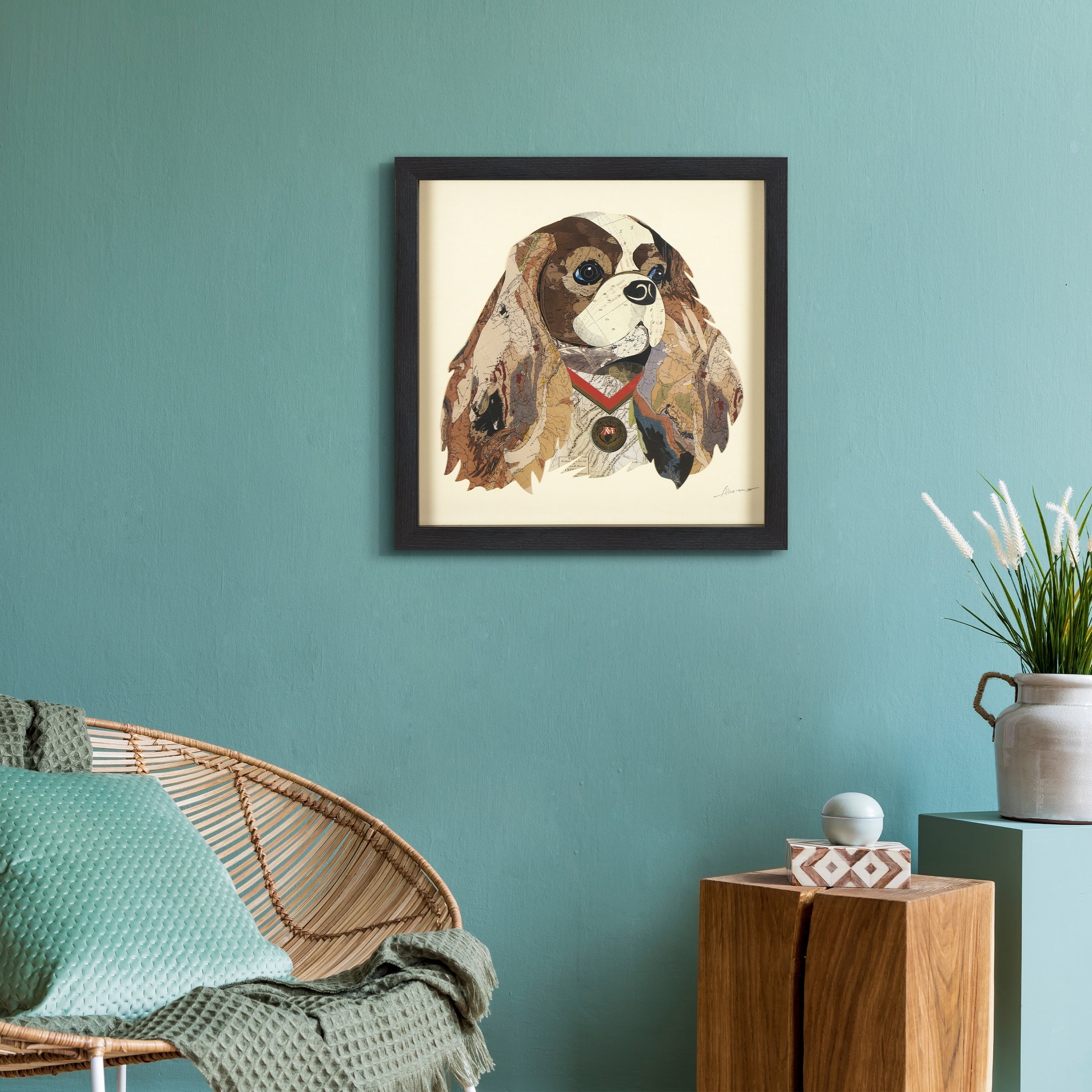 Empire Art Dog Animals & Insects Framed Mixed Media Art, by Alex Zeng