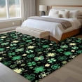 thumbnail image 4 of Large Area Rugs for Living Room Bedroom, St. Patrick's Day 5'x8' Rug Washable Carpet Runner Indoor Outdoor, Spring Green Shamrock Leaves Black Non Slip Floor Mats Rug for Kitchen, Bathroom, 4 of 8