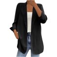 thumbnail image 2 of Meichang Blazer Jackets for Women Basic Solid Color Blazer Dressy Lapel Collar Outwear Casual Long Sleeve Open Front Cardigan, 2 of 6