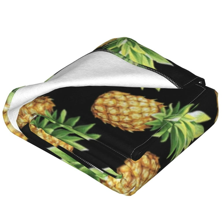 Pineapple Blanket Lightweight Cozy Warm Print Throw Blanket Kids Adult for Crib Bed Couch Chair Living Room Travel 50