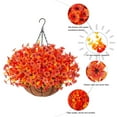 thumbnail image 4 of Artificial Fall Autumn Hanging Flowers Plants Basket For Outdoor Outside Decor Faux Orange Flower Look Real For Porch Home Patio Garden Decoration, 4 of 8