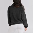 thumbnail image 5 of HTNBO Womens Fleece Jacket Casual Long Sleeve Cropped Sherpa Button Down Fuzzy Warm Coats Fall Outwear With Pockets, 5 of 8