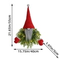 thumbnail image 3 of 21.65" Lighted Christmas Gnome Wreath, Red Hat Swedish Tomte with LED Lights and Green Pine Base for Front Door Hanging Decor, 3 of 9