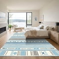 thumbnail image 3 of ODIKA 6'x9' Machine Washable Non-Slip Area Rug, Geometric Blue High Traffic Rug with Pad, Blue, 1056647, 3 of 8