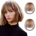 thumbnail image 1 of Bangs Pince à Cheveux Frange en Cheveux Humains Frange à Air Postiche pour Femmes Pince Frange Frange Cheveux Réels Frange Légère Frange Nette avec Tempes Frange une Pièce Extensions de Cheveux pour la Fête (Marron Clair 6#), 1 of 7