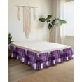 thumbnail image 2 of Purple Abstract Wrap Around Bed Skirts for King Bed 16" Drop, Bed Skirt with Adjustable Elastic Belt Dust Ruffle Bed Valance for Bedroom Hotel Luxury Modern Mottled Art Oil Painting Bed Frame Cover, 2 of 7