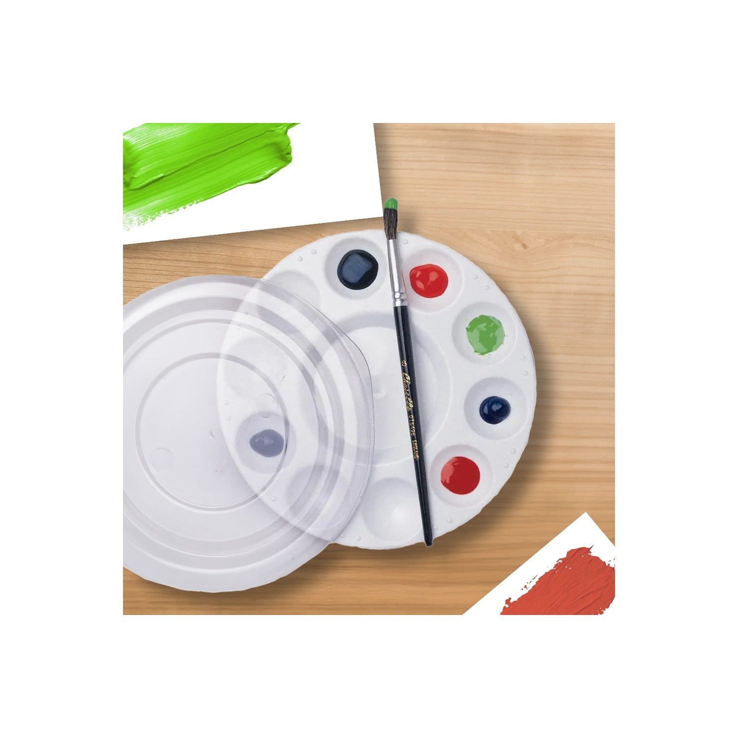 Plastic Paint Palette with Lid, 7 Inches, Pack of 12