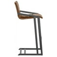 thumbnail image 3 of Sunpan Webber 30" Modern Bonded Leather and Metal Barstool in Brown, 3 of 6