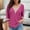 Hot Pink, variant on Abtuhar Women 3/4 Sleeve Tops Solid V Neck Standard Hem Soft Fabric Fall Shirts