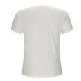 thumbnail image 5 of Mittory Womens Eyelet Summer Tops Crewneck Short Sleeve Boho Blouses Dressy Casual Babydoll Shirts, 5 of 7