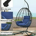 thumbnail image 4 of Clearance! Hanging Wicker Egg Chair, Outdoor Patio Hanging Chairs with Stand, UV Resistant Hammock Chair with Comfortable Cushion, Durable Indoor Swing Egg Chair for Bedroom, Garden, Backyard, 4 of 8