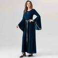 thumbnail image 4 of Halloween Costumes for Women 2025 Crew Neck Bell Long Sleeve Maxi Dress Medieval Steampunk Cosplay Dresses, 4 of 8