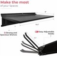 thumbnail image 6 of Heavy-Duty Garage Wall Storage System | Wall Mounted Tool Organizer Rack with Shelving | 10-Piece Mounting Kit | Includes 4x8.5” Adjustable Hooks & 2x16.5” Floating Utility Shelves, 6 of 8