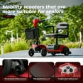 thumbnail image 3 of iScooter 4 Wheel Mobility Scooter for Seniors, Wider Seats & Foldale Electric Wheelchair Device for Travel, Upgraded for Superior Performance, Red, 3 of 10