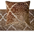 thumbnail image 4 of The HomeCentric King / Queen / Twin Brown Decorative Bed Runner King 90"x18" Bed Runner WITHOUT Pillow Cover, Damask, Burnout Velvet, Tassels Bed Scarf on Velvet fabric - Mabel Brown, 4 of 7