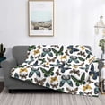 thumbnail image 2 of Uemuo Watercolor Butterflies Printed Throw Blanket for Couch, Fluffy Fuzzy Blankets for Bed, Sofa, Cozy Flannel Faux Fur Blanket-60"x50", 2 of 6