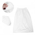 thumbnail image 4 of Juego de toallas de baño ajustables para mujer con falda de baño suave, gorro de ducha, envoltura de ducha, color blanco, 4 of 14