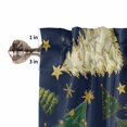 thumbnail image 5 of Navy Blue Christmas Kitchen Curtains and Valances Set, Green Xmas Tree Star Winter Snowflake Rod Pocket Window Valance Window Curtain Panels for Living Room Bedroom Laundry, 27.5x36in, 3 Pieces, 5 of 7