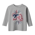 thumbnail image 5 of USA 250th Anniversary Shirt Girls Patriotic 4Th of July Graphic Print Three Quarter Sleeve Casual Tee Shirt for Toddler and Youth Kids Grey 8 Years-9 Years, 5 of 5