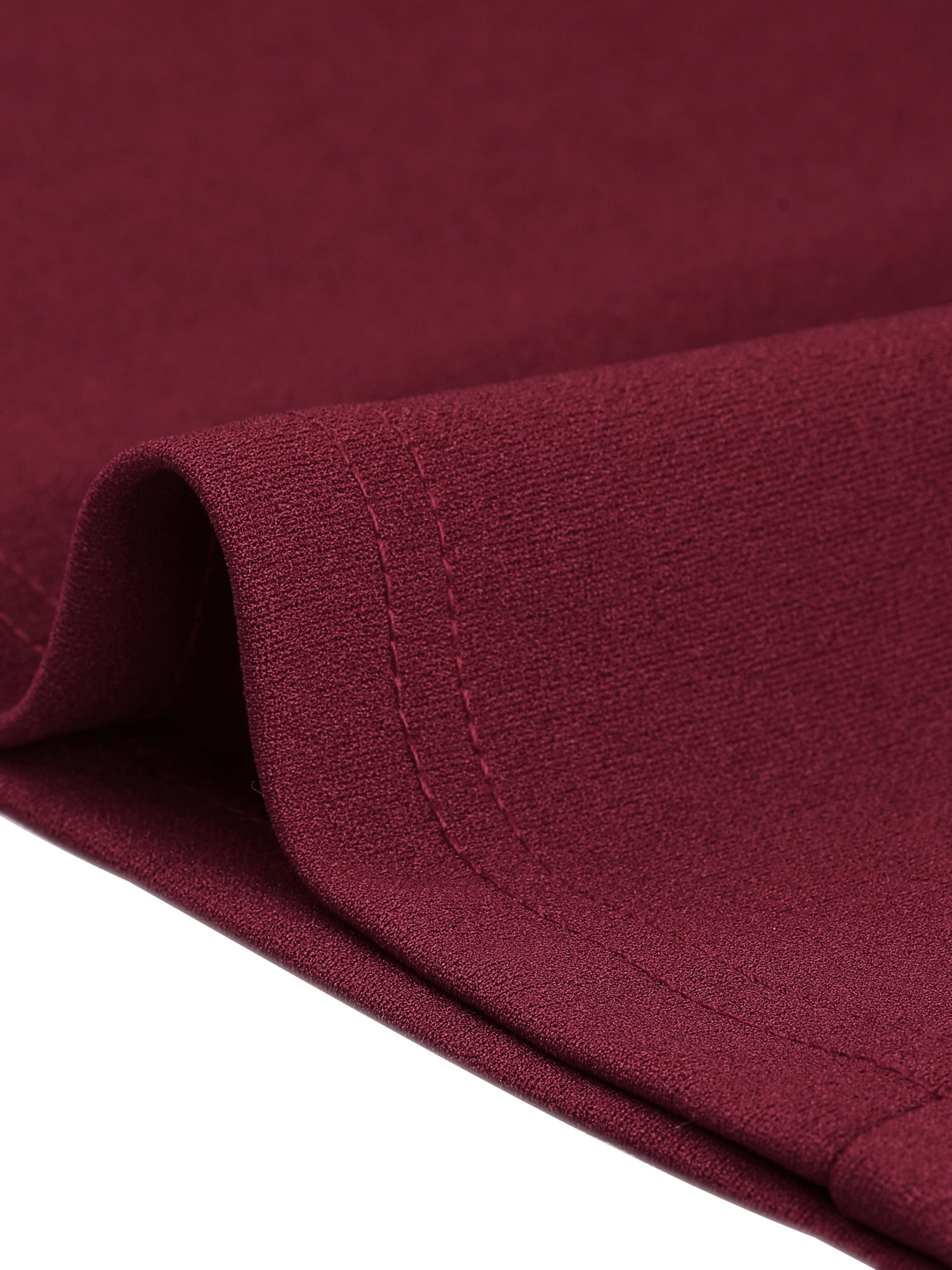 DARING DIVA Women's Tie Neck Puff Short Sleeve Office Work Dress L Burgundy